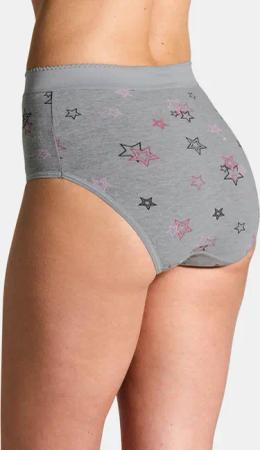 Baumwoll-Bauchwegslip im Mehrfachpack - grau / pink / weiß - Gr. 48 von Goldner Fashion