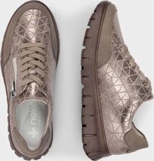 Sneaker mit Glanzeffekt - stein / roségoldfarben / metallic - Gr. 36 von Goldner Fashion