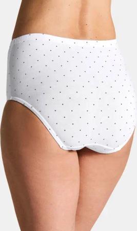Baumwoll-Taillenslip im Mehrfachpack - weiß / getupft - Gr. 40 von Goldner Fashion