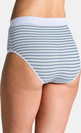 Baumwoll-Hüftslip im Mehrfachpack - blau / weiß / gestreift - Gr. 50 von Goldner Fashion