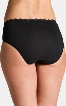 Baumwoll-Taillenslip mit Elasthan im 2er-Pack - schwarz - Gr. 44 von Goldner Fashion