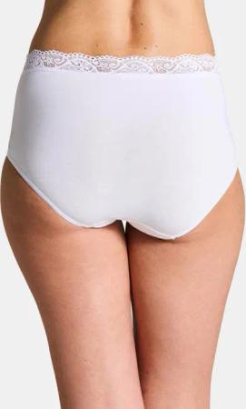 Baumwoll-Taillenslip mit Spitzenbund im 2er-Pack - weiß - Gr. 46 von Goldner Fashion