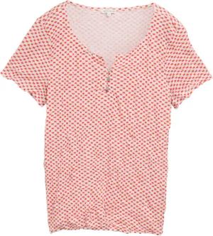 TOM TAILOR Damen Crinkle T-Shirt mit Muster, rot, Gemustert, Gr. XL