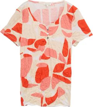 TOM TAILOR Damen Crinkle T-Shirt mit Muster, rot, Gemustert, Gr. XS