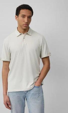 s.Oliver Kurzarmshirt Jersey-Poloshirt mit Ärmel-Detail Label-Patch