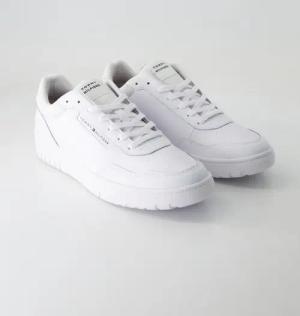 Tommy Hilfiger Schuhe - TH Basket Core LTH Pinperf Leder und Synthetik (Weiß, Gr. 44)