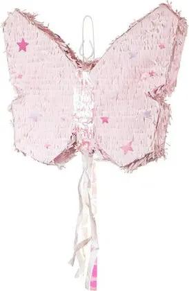 partydeco Pinata, Piñata 58x48x10cm Schmetterling zum Befüllen Rosa
