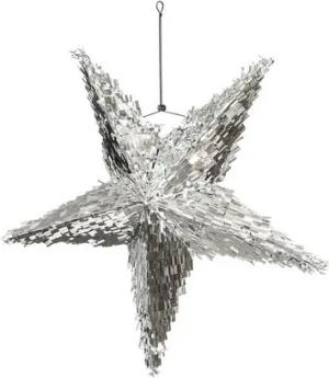 partydeco Pinata, Piñata 68x68x30cm Stern zum Befüllen Silber