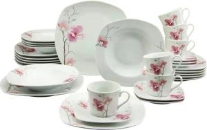 CreaTable Kombiservice Amelie Aiko, Kombi-Service 30-tlg (30-tlg), 6 Personen, Porzellan, Blumendekor