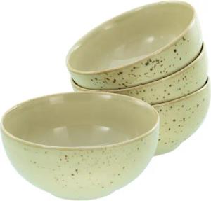 CreaTable Schale Nature Collection, Buddha Bowl 4-tlg, Steinzeug, (Set, 4-tlg), Handwerklicher Look, Vintage, Höhe 7,5 cm