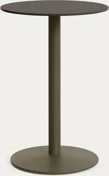 Natur24 Gartentisch Esilda Hoher Tisch 70 x 70 x 96 cm Stahl Phenolplatte Grün Schwarz