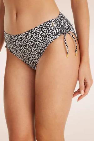 Mid Waist Wild Dot Bikinihose in Schwarz und Creme.