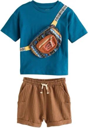 Next T-Shirt & Shorts T-Shirt mit Gürteltasche und Shorts Baumwolle (2-tlg)