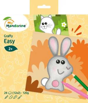 Avenue Mandarine Malvorlage 5x Graffy Easy, Tiere auf dem Bauernhof - Gelb GY129C, My Mandarine