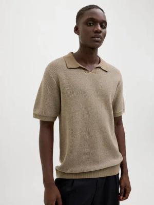 Jack & Jones Rundhalspullover "JPRCCEASTON KNIT SPLIT NECK SS SN"