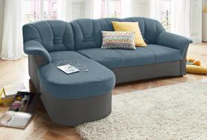 DOMO collection Ecksofa "Elva, zeitlose Formensprache, elegante Rückensteppung, L-Form", wahlweise mit Bettfunktion und Federkern