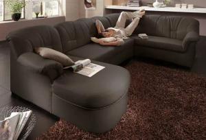 DOMO collection Wohnlandschaft "Papenburg, zeitlose Rückensteppung, elegante Formensprache, U-Form", in großer Farbvielfalt, wahlweise mit Bettfunktion