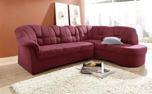 DOMO collection Ecksofa "Papenburg, zeitlose Rückensteppung, elegante Armlehne, L-Form", mit Ottomane, wahlweise mit Bettfunktion
