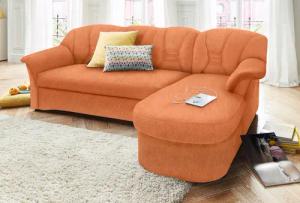 DOMO collection Ecksofa "Elva, zeitlose Formensprache, elegante Rückensteppung, L-Form", wahlweise mit Bettfunktion und Federkern