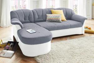 DOMO collection Ecksofa "Elva, zeitlose Formensprache, elegante Rückensteppung, L-Form", wahlweise mit Bettfunktion und Federkern