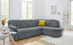 DOMO collection Ecksofa "Pegnitz, elegante Rückensteppung, zeitlose Formensprache, L-Form", wahlweise mit Bettfunktion