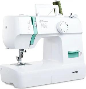 Medion Nähmaschine "SM70 (MD 11179), 12 Stichmuster, Rückwärtstaste, 70 Watt Motorleistung", 12 Programme, einstellbare Stichlänge, 4 Schritte Knopfloch, umfangreiches Zubehör