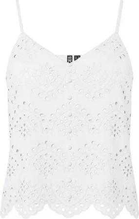 Pieces Top Vilde 17156563 Weiß Regular Fit