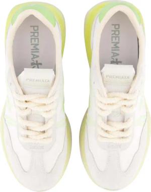 Premiata Low-Top Sneaker - Dames Cassie Sneaker Wit/Lime - Gr. 41 (EU) - in Weiß - für Damen