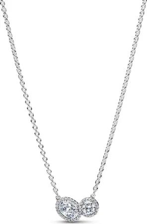 Pandora 393776C01-45 Damen-Halskette Umarmender Heiligenschein Silber