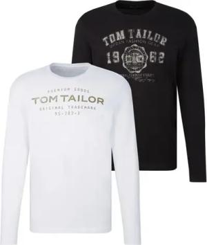 TOM TAILOR Langarmshirt (Packung, 2-tlg) mit Logo Print