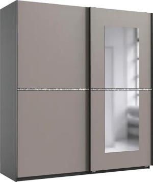 Wimex Schwebetürenschrank "Dundee, Glitzern und Funkeln im Schlafzimmer durch Strassdekor", Kleiderschrank mit Spiegel, 180x64x198cm, Made in Germany