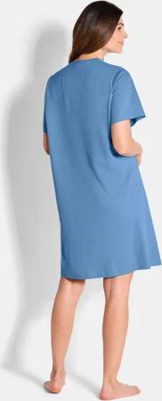 Nachthemden im Set aus reiner Baumwolle - blau / gemustert - Gr. 18/19 von Goldner Fashion