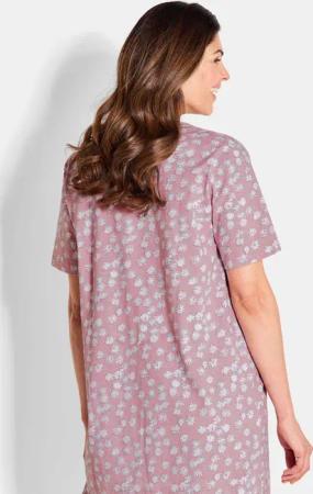 Nachthemden im Set aus reiner Baumwolle - weiß / rosé / gemustert - Gr. 46 von Goldner Fashion