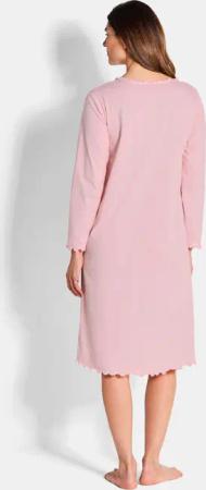 Nachthemden im Set aus reiner Baumwolle - rosé / gemustert - Gr. 44 von Goldner Fashion