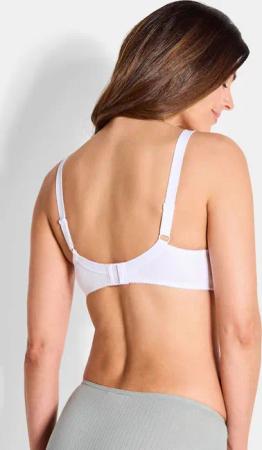 Bügelloser Soft-BH aus Baumwolle im Doppelpack - weiß / haut - Gr. 100 C von Goldner Fashion