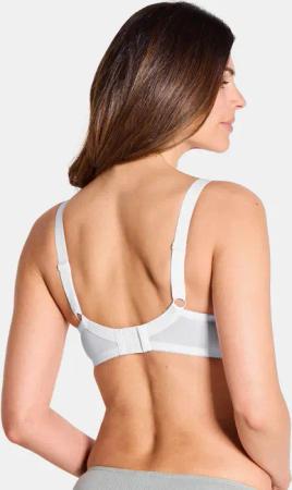 Bügelloser Spitzen-BH im Doppelpack - weiß / schwarz - Gr. 90 D von Goldner Fashion