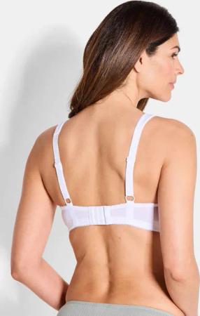 Bügelloser BH mit Spitze im Doppelpack - weiß / weiß - Gr. 90 E von Goldner Fashion