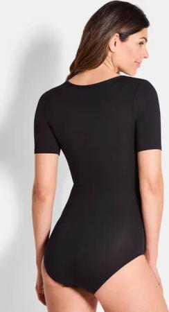 Halbarm-Body mit Modal im Doppelpack - weiß / schwarz - Gr. 42 von Goldner Fashion