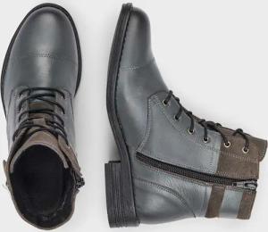 Stiefeletten in edlem Leder-Mix - grau - Gr. 42 von Goldner Fashion