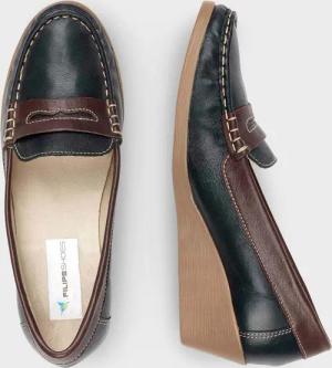 Mokassins - marine / braun - Gr. 38 von Goldner Fashion