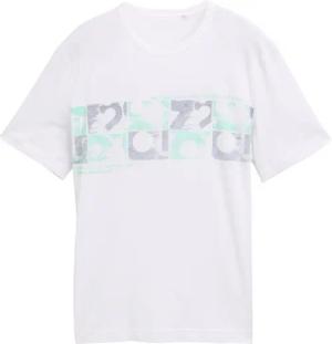 TOM TAILOR Herren T-Shirt mit Print, weiß, Uni, Gr. XXXL