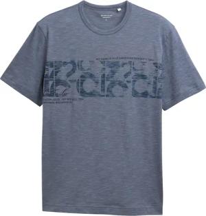 TOM TAILOR Herren T-Shirt mit Print, blau, Gestreift, Gr. XL