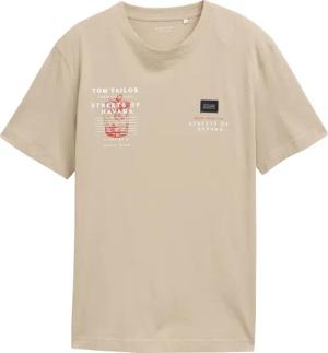 TOM TAILOR Herren T-Shirt mit Print, braun, Uni, Gr. XXL