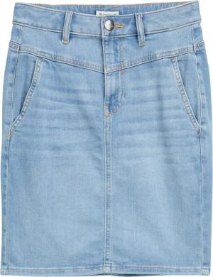 TOM TAILOR Damen Jeansrock mit Stretch-Anteil, blau, Uni, Gr. 34