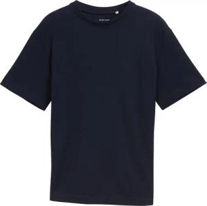 TOM TAILOR Herren Basic T-Shirt mit Struktur, blau, Uni, Gr. L
