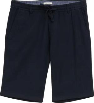 TOM TAILOR Herren Regular Fit Shorts mit Leinenanteil, blau, Uni, Gr. XXL