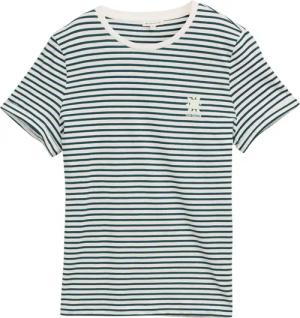 TOM TAILOR Damen T-Shirt mit Streifenmuster, grün, Uni, Gr. M