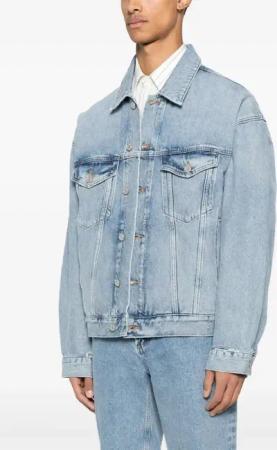 Agolde - Light Blue Front Button Fastening Stefano Jacket - Größe L - blau