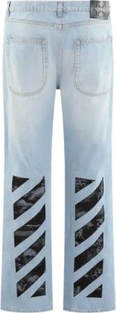 Off-White - Heren Fresco Diag Relaxed Jeans Blau - Größe 31 - blue