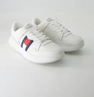 Tommy Hilfiger Schuhe - TJM Retrocasual Runner Leder und Synthetik (Weiß, Gr. 44)